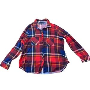 Woman’s Eye Candy lightweight plaid flannel button down shirt size 3X